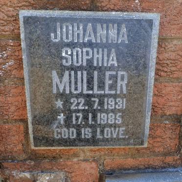 MULLER Johanna Sophia 1931-1985