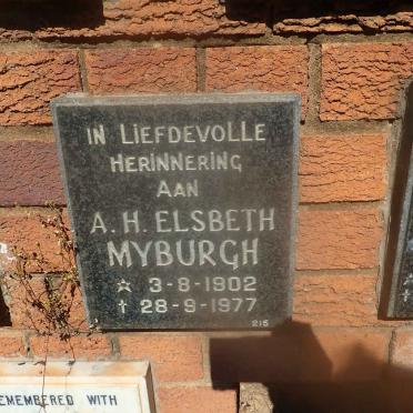 MYBURGH A.H. Elsbeth 1902-1977