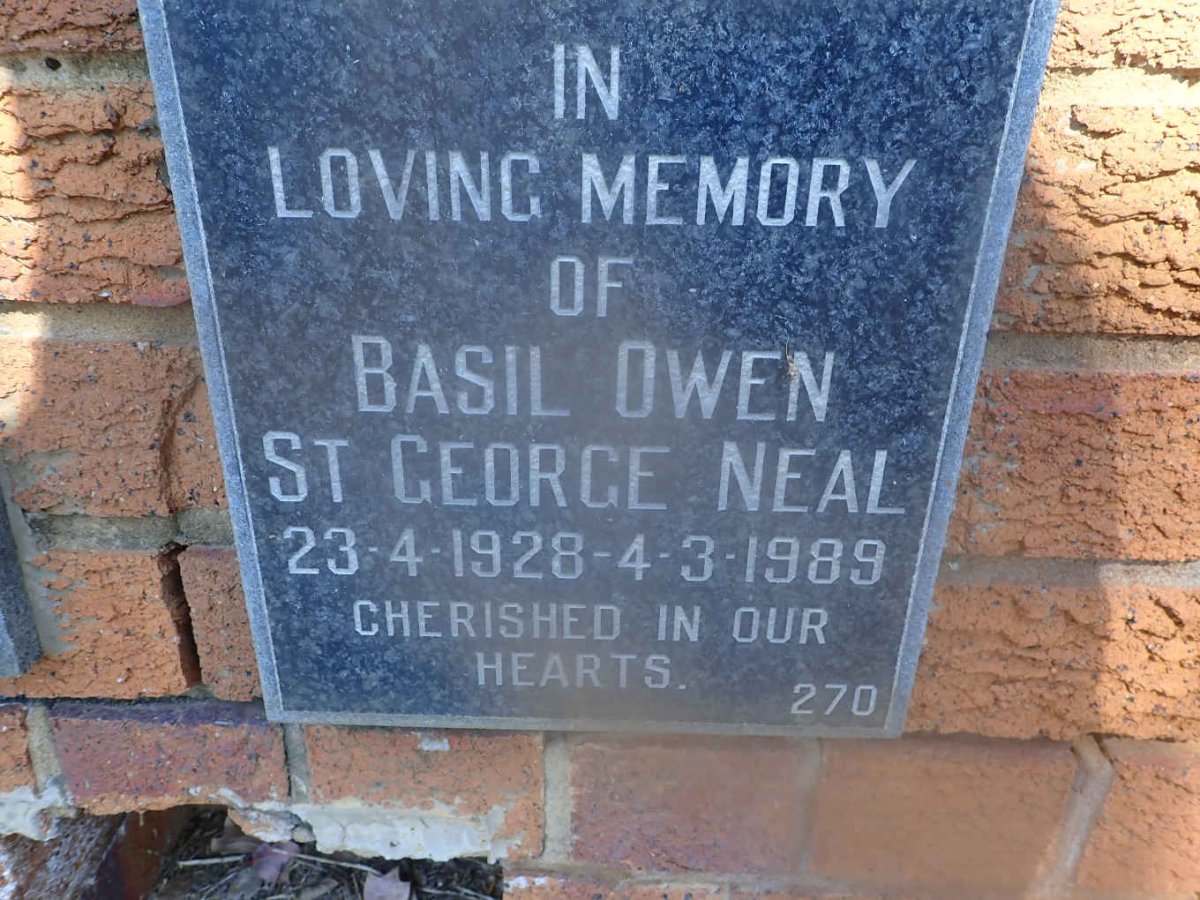 NEAL Basil Owen St. George 1928-1989