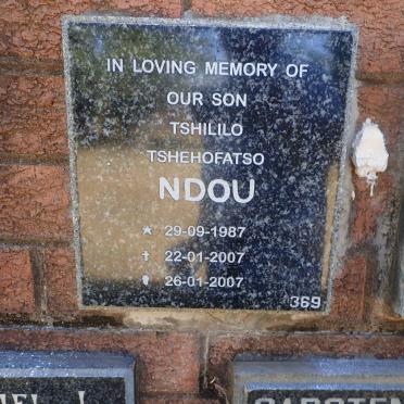 NDOU Tshililo Tshehofatso 1987-2007