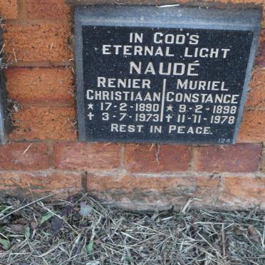 NAUDE Renier Christiaan 1890-1973 &amp; Muriel Constance 1898-1978