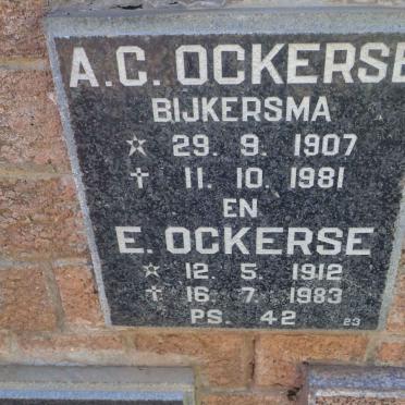 OCKERSE A.C. 1907-1981 &amp; E. 1912-1983