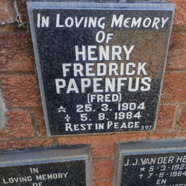 PAPENFUS Henry Fredrick 1904-1984
