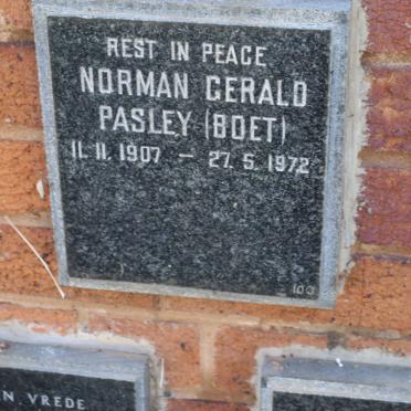 PASLEY Norman Gerald 1907-1972