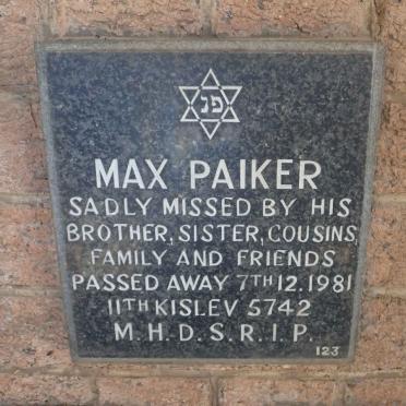 PAIKER Max -1981