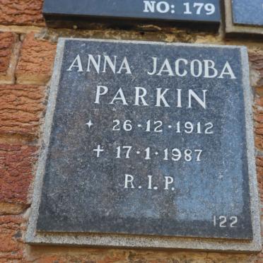 PARKIN Anna Jacoba 1912-1987