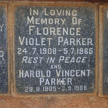 PARKER Harold Vincent 1905-1989 &amp; Florence Violet 1908-1965