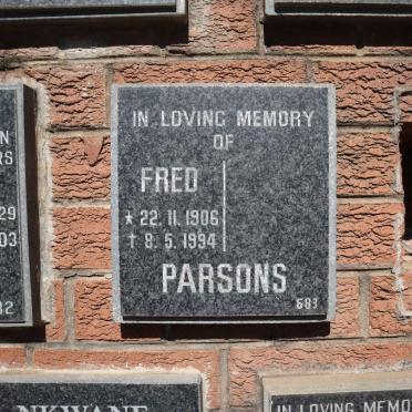 PARSONS Fred 1906-1994