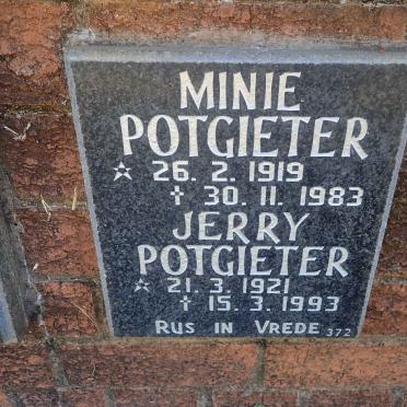 POTGIETER Jerry 1921-1993 &amp; Minie 1919-1983