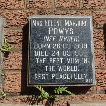 POWYS Helene Marjorie nee RYDER 1909-1989