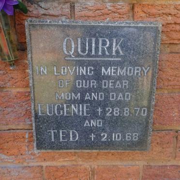 QUIRK Ted -1968 &amp; Eugenie -1970