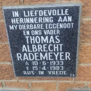 RADEMEYER Thomas Albrecht 1933-1983