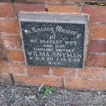 SNYMAN Wilma 1920-1968
