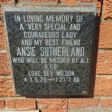 SUTHERLAND Ansie 1929-1986