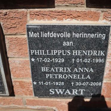 SWART Phillippus Hendrik 1929-1996 &amp; Beatrix Anna Petronella 1928-2008