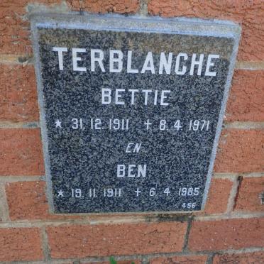 TERBLANCHE Ben 1911-1985 &amp; Bettie 1911-1971