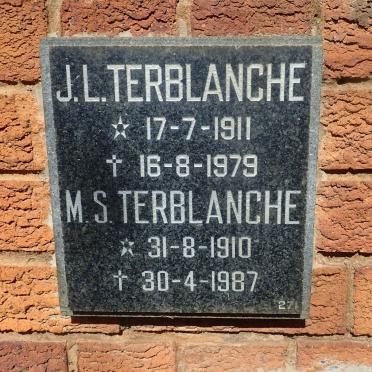 TERBLANCHE M.S. 1910-1987 :: TERBLANCHE J.L. 1911-1979
