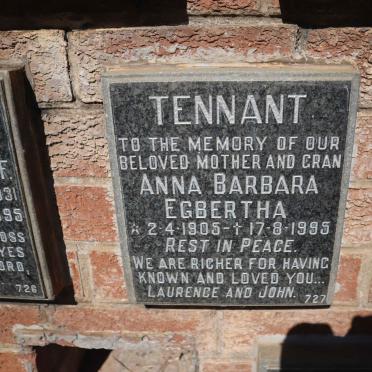TENNANT Anna Barbara Egbertha 1905-1995