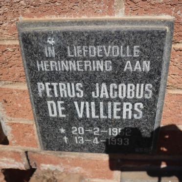 VILLIERS Petrus Jacobus, de 1952-1993