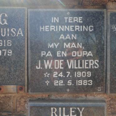 VILLIERS J.W., de 1909-1983