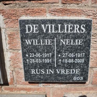 VILLIERS Willie, de 1917-1991 &amp; Nelie 1917-2008