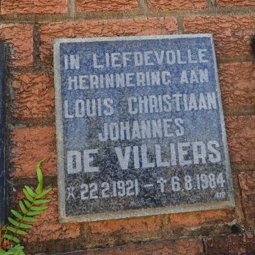 VILLIERS Louis Christiaan Johannes, de 1921-1984