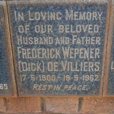 VILLIERS Frederick Wepener, de 1900-1962