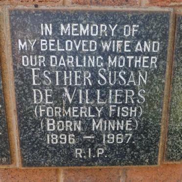 VILLIERS Esther Susan, de formerly FISH nee MINNÉ 1896-1967