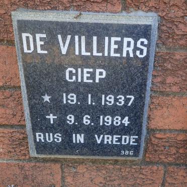 VILLIERS Giep, de 1937-1984
