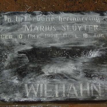 WIEHAHN Marius Sluyter 1928-1984 