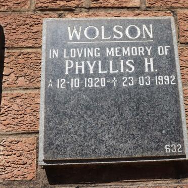 WOLSON Phyllis H. 1920-1992