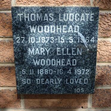 WOODHEAD Thomas Ludgate 1873-1964 &amp; Mary Ellen 1880-1972