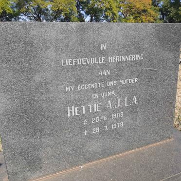 ? Hettie A.J.L.A. 1909-1979