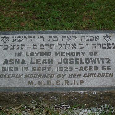 JOSELOWITZ Asna Leah -1929