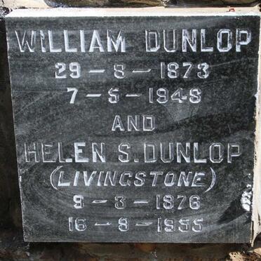 DUNLOP William 1873-1948 & Helen S. LIVINGSTONE 1876-1955