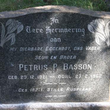 BASSON Petrus P. 1921-1962