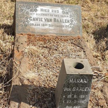 BAALEN Gawie, van -1954 & Maraai 1897-1981