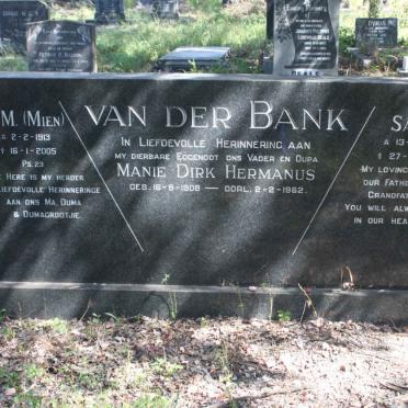 BANK Dirk Hermanus, van der 1908-1962 &amp; J.W.M. 1913-2005