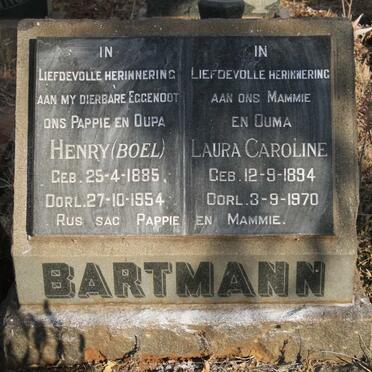 BARTMANN Henry 1885-1954 & Laura Caroline 1894-1970