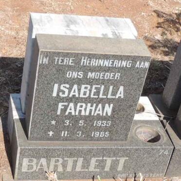 BARTLETT Isabella Farhan 1933-1985