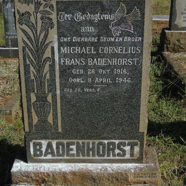 BADENHORST Michael Cornelius Frans 1916-1946