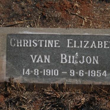 BILJON Christine Elizabeth, van 1910-1954