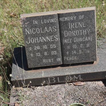 BLOM Nicolaas Johannes 1905-1983 &amp; Irene Dorothy DUNCAN 1911-1976