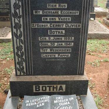 BOTHA Gerrit Olivier 1895-1941 &amp; A.A.M.S. 1898-1963