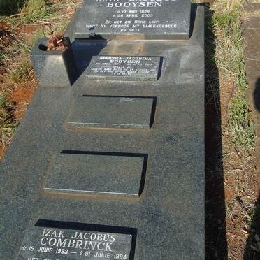 BOOYSEN Izak Jacobus 1928-2003 & Martha Jacobina 1929-2015 :: COMBRINCK Izak Jacobus 1993-1994 _1