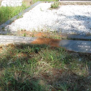 BORLAND William Allan -1981 &amp; Alice -1960