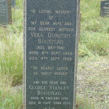 BOUSTEAD George Stanley 1896-1976 & Vera Dorothy BRITTON 1898-1945