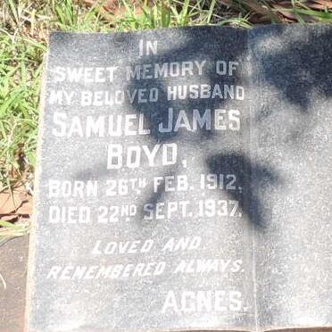 BOYD Samuel James 1912-1937