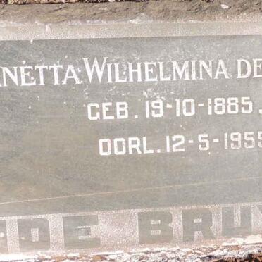 BRUYN Jeanetta Wilhelmina, de 1885-1955