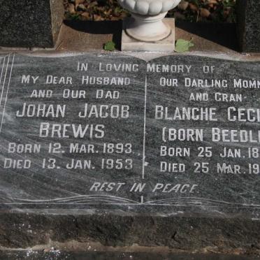 BREWIS Johan Jacob 1893-1953 &amp; Blanche Cecile BEEDLE 1894-1956